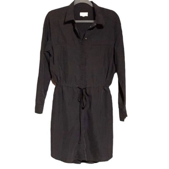 Lou & Gray Womens Modal Dress‎ Size XS Black Drawstring Beachy Summer - Picture 1 of 8